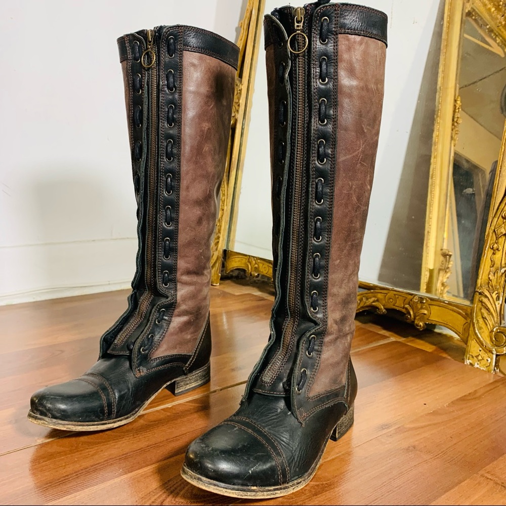 Made in Spain lace up combat style leather boots